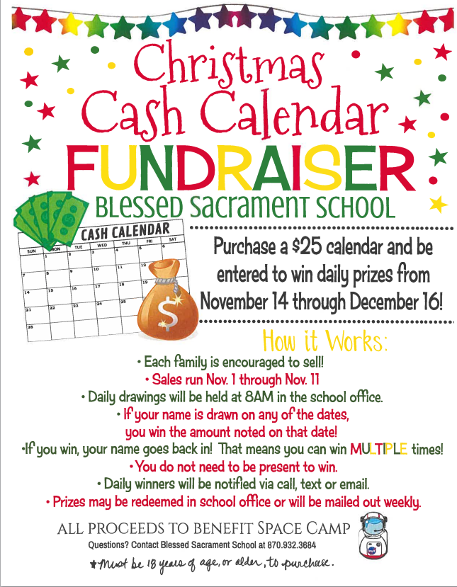 CHRISTMAS CASH CALENDAR